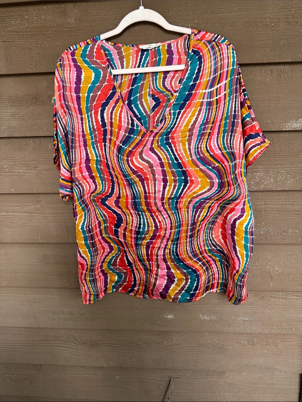 entro Colorful Dot Pattern Top in Red, Mustard, Purple, Teal